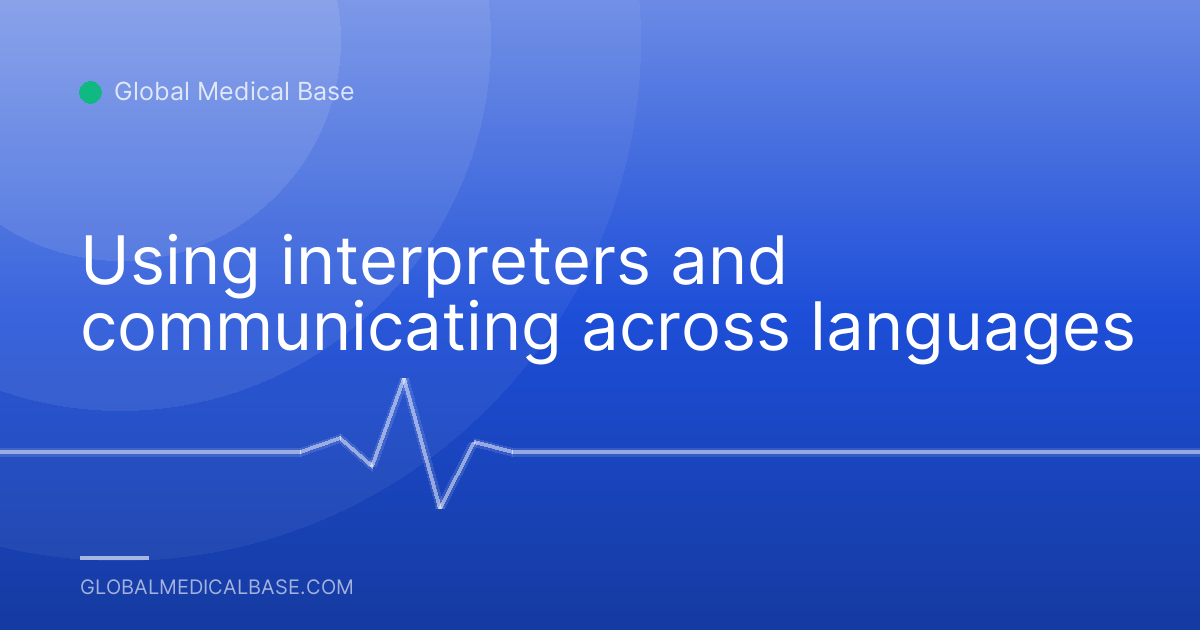 Using interpreters and communicating across languages